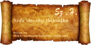 Szádeczky Hajnalka névjegykártya
