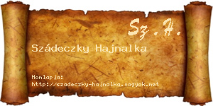 Szádeczky Hajnalka névjegykártya