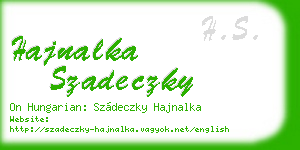 hajnalka szadeczky business card